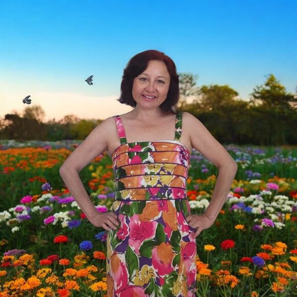 Vintage 90s SPENCE Corset Floral Spring Dress Bodycon SZ 6 - Picture 13 of 13